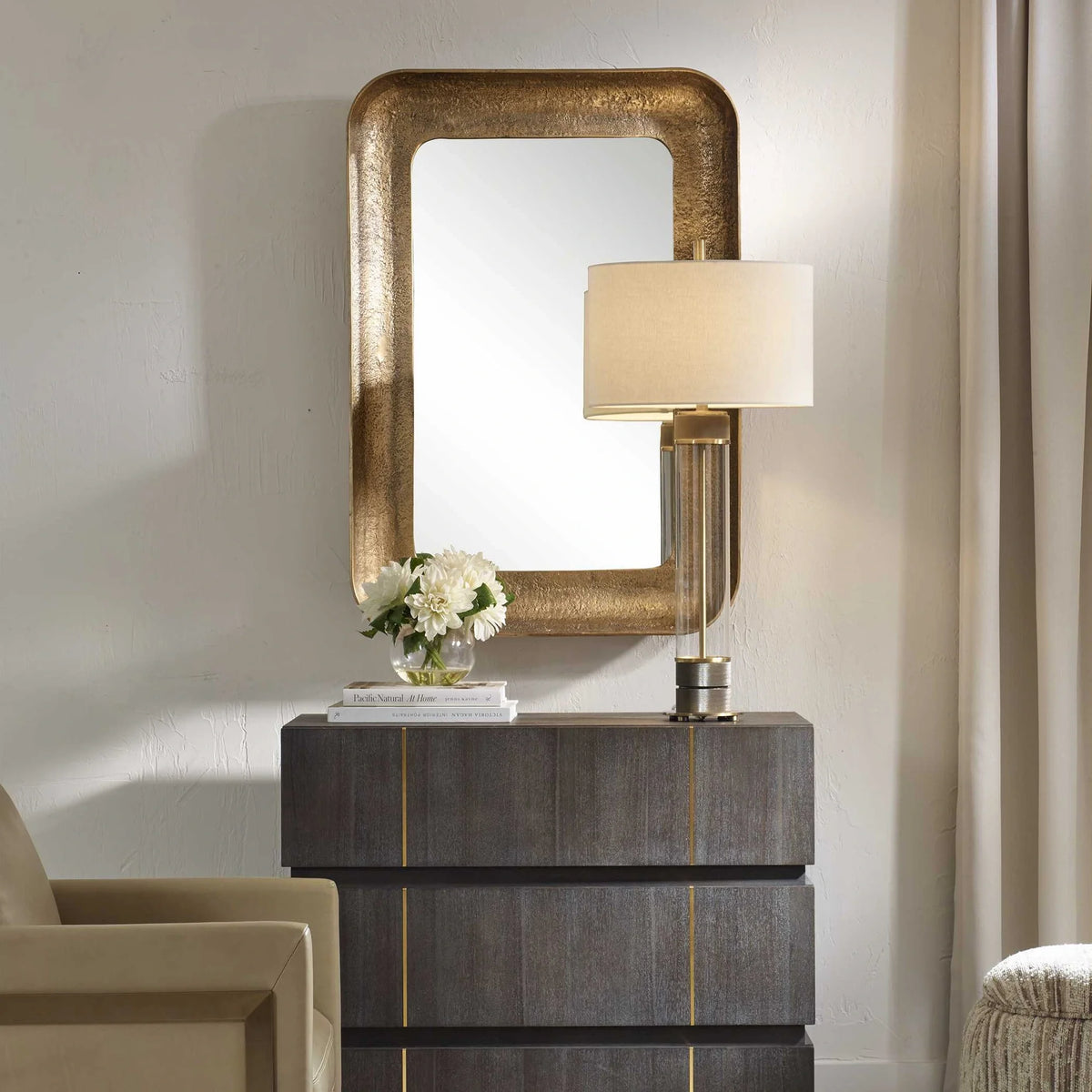 Antique Brass Mirror