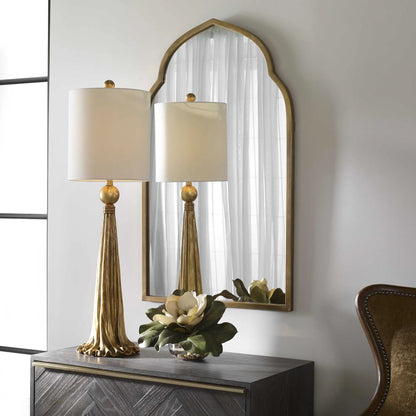Draped Metallic Gold Table Lamp