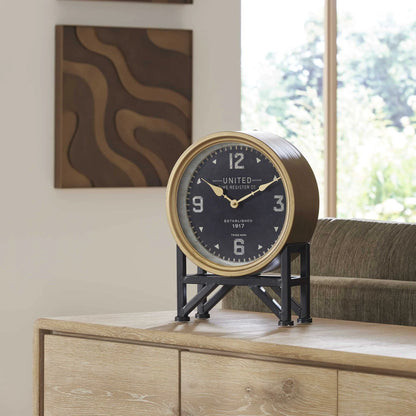Brass Finish Table Clock