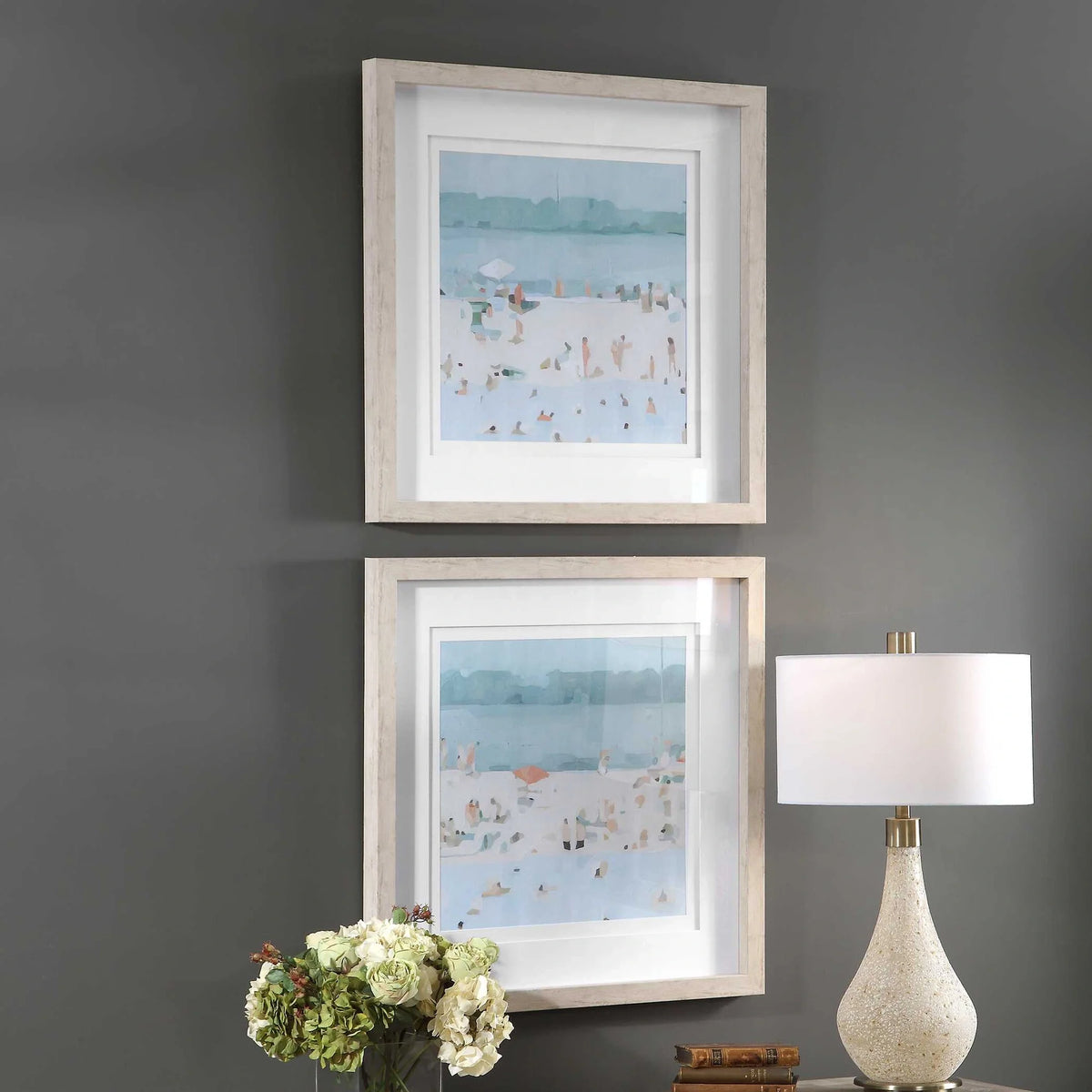 Coastal Sandbar Framed Prints, Set of 2
