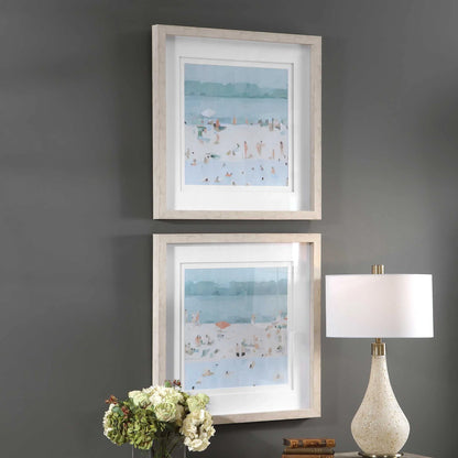 Coastal Sandbar Framed Prints, Set of 2