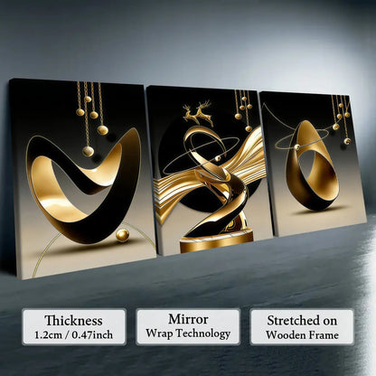 Elevate Your Space with Our 3-Piece Wooden-Frame Canvas Print Set – Stunning Geometric Pattern for Modern Home Decor!