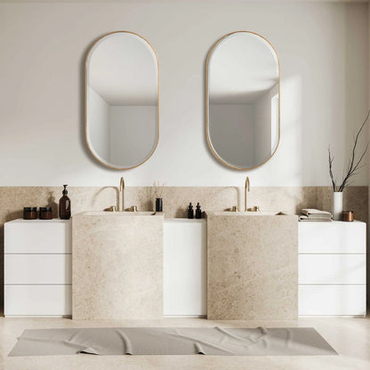 Oval Gold Mirror