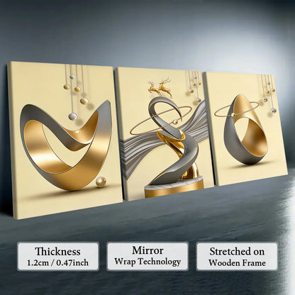 Elevate Your Space with Our 3-Piece Wooden-Frame Canvas Print Set – Stunning Geometric Pattern for Modern Home Decor!
