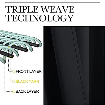Blackout Drapes - 2 Panels, 42" x 63", Black Fabric