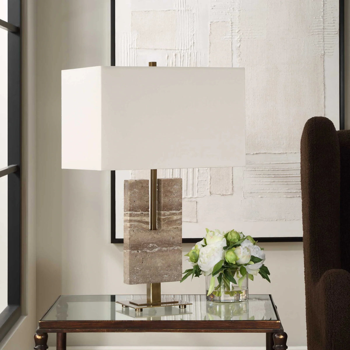 Travertine Table Lamp