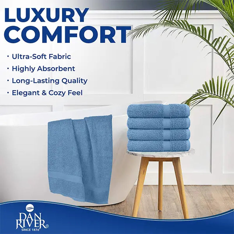 Dan River Unisex 100% Cotton 4-Piece Bath Towel Set