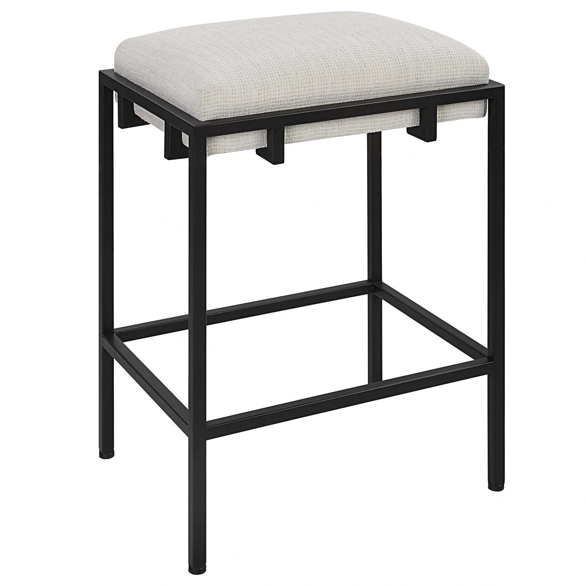 Matte Black Waffle Counter Stool