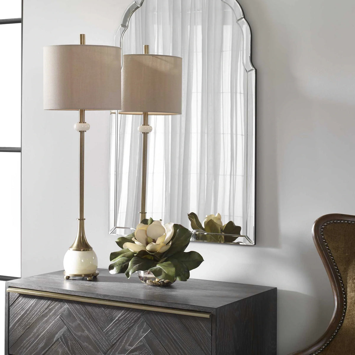 Plated Brass Buffet Lamp