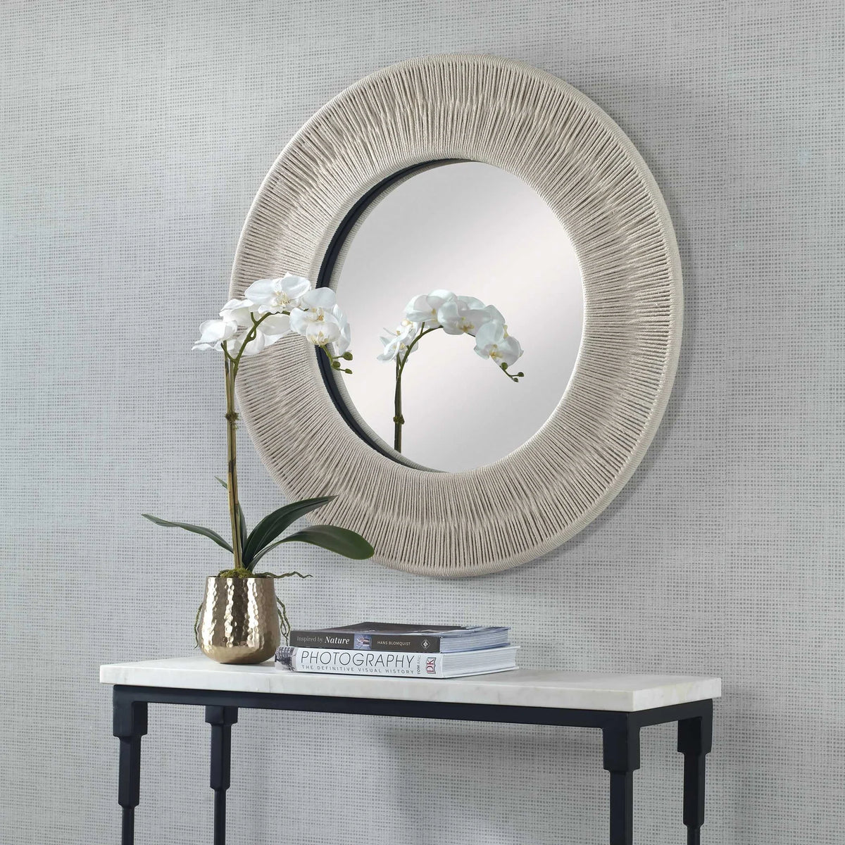 Rope-Wrapped Round Mirror