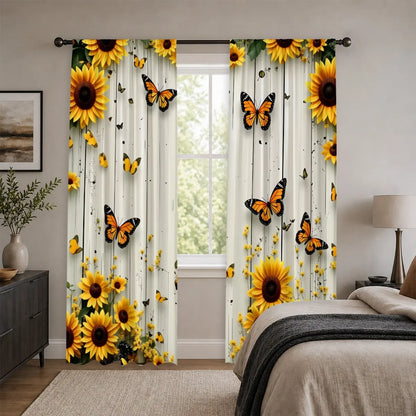 2Pc Sunflower Curtains