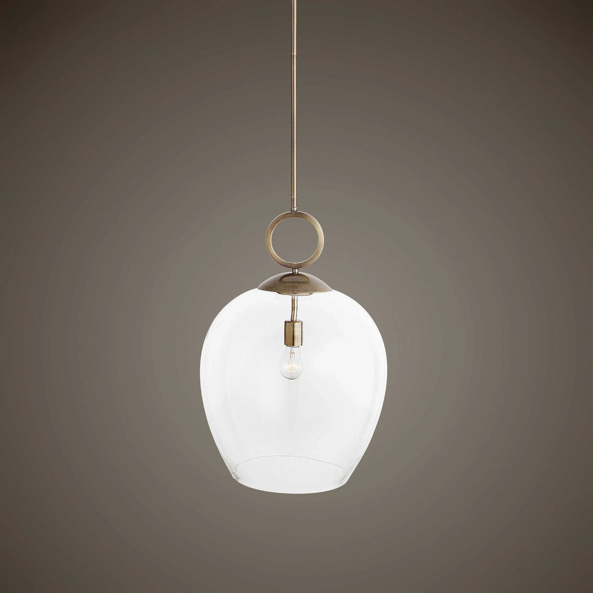 Large Blown Glass 1 Light Pendant