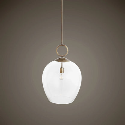 Large Blown Glass 1 Light Pendant