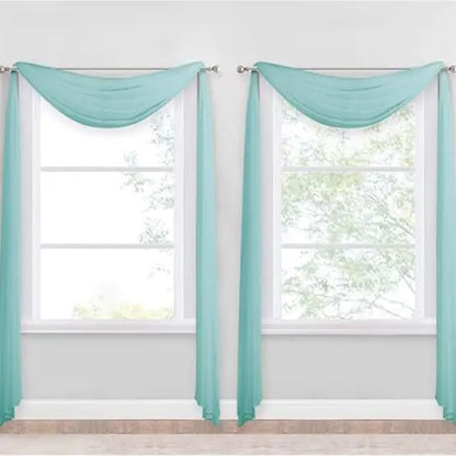 Nicetown 216-Inch Extra Long Sheer Voile Window Scarves - Set of 2 Soft Curtains for Home Decor and Event Styling