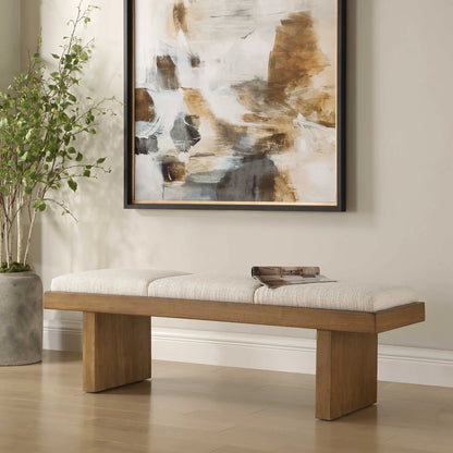 Boucle Upholstered Bench