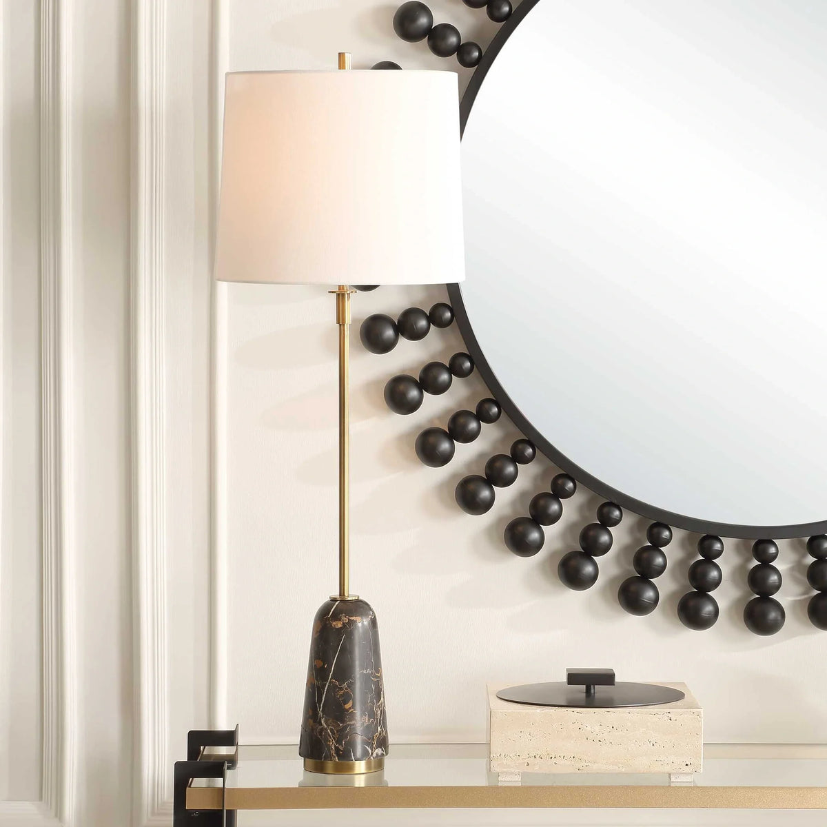 Black Marble Buffet Lamp