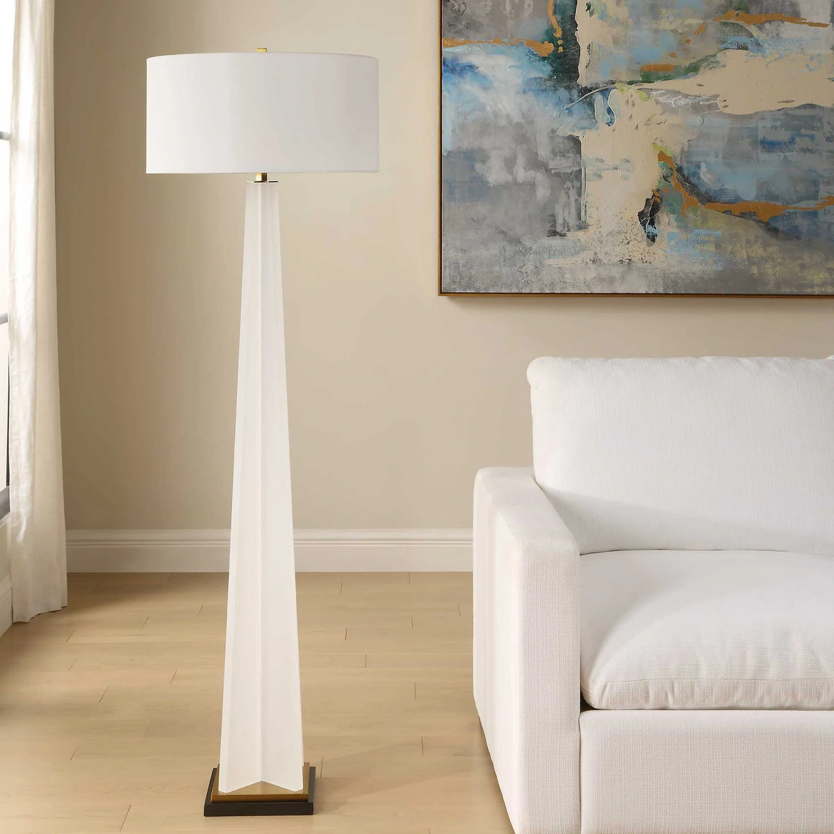 Frosted White Acrylic Floor Lamp