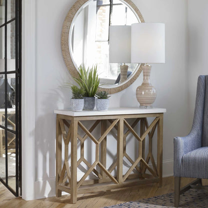 Ivory Stone Console Table