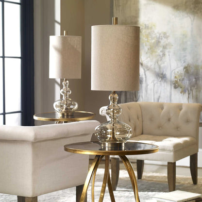 Amber Glass Table Lamp