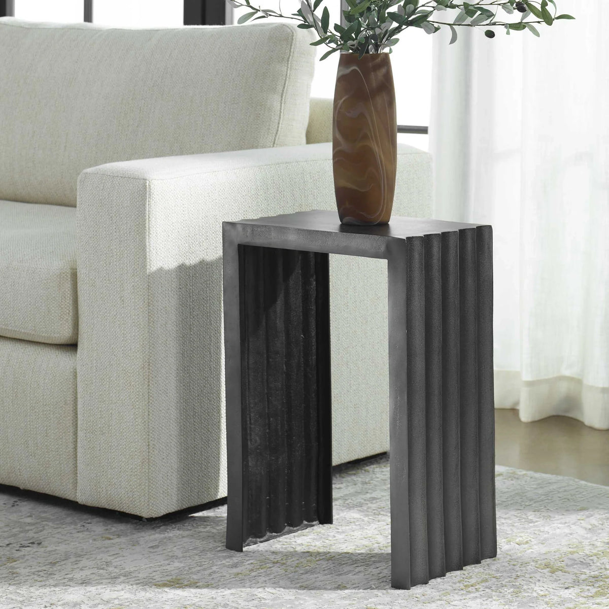 Sculptural Aluminum Accent Table