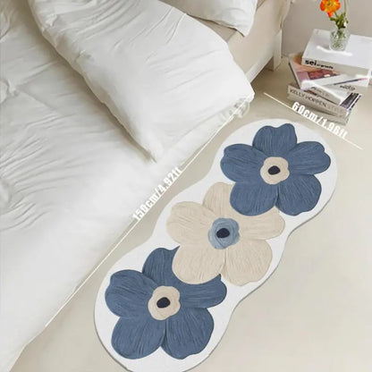 Floral Runner Rug | Thick Non-Slip Painterly Floral Mat for Hallway, Kitchen & Bedroom | 8 Colourways, 3 Lengths