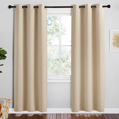 Room-Darkening Grommet Curtains | Thermal Insulated, Noise Reducing, Machine Washable | Wide Colour Range, Sizes 34" to 108"