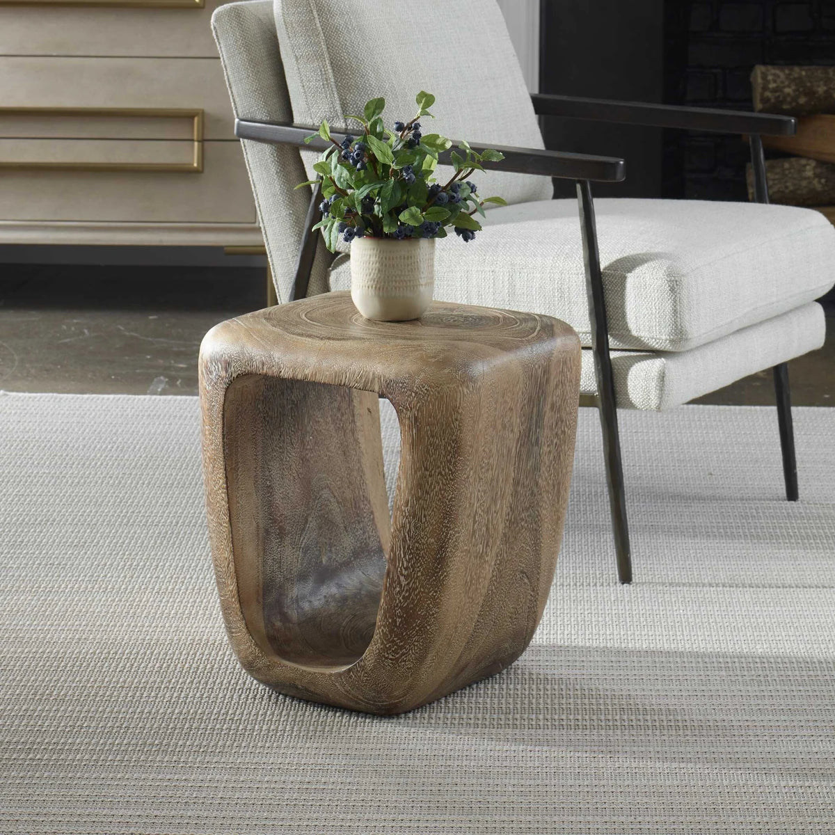 Bleached Wash Accent Stool