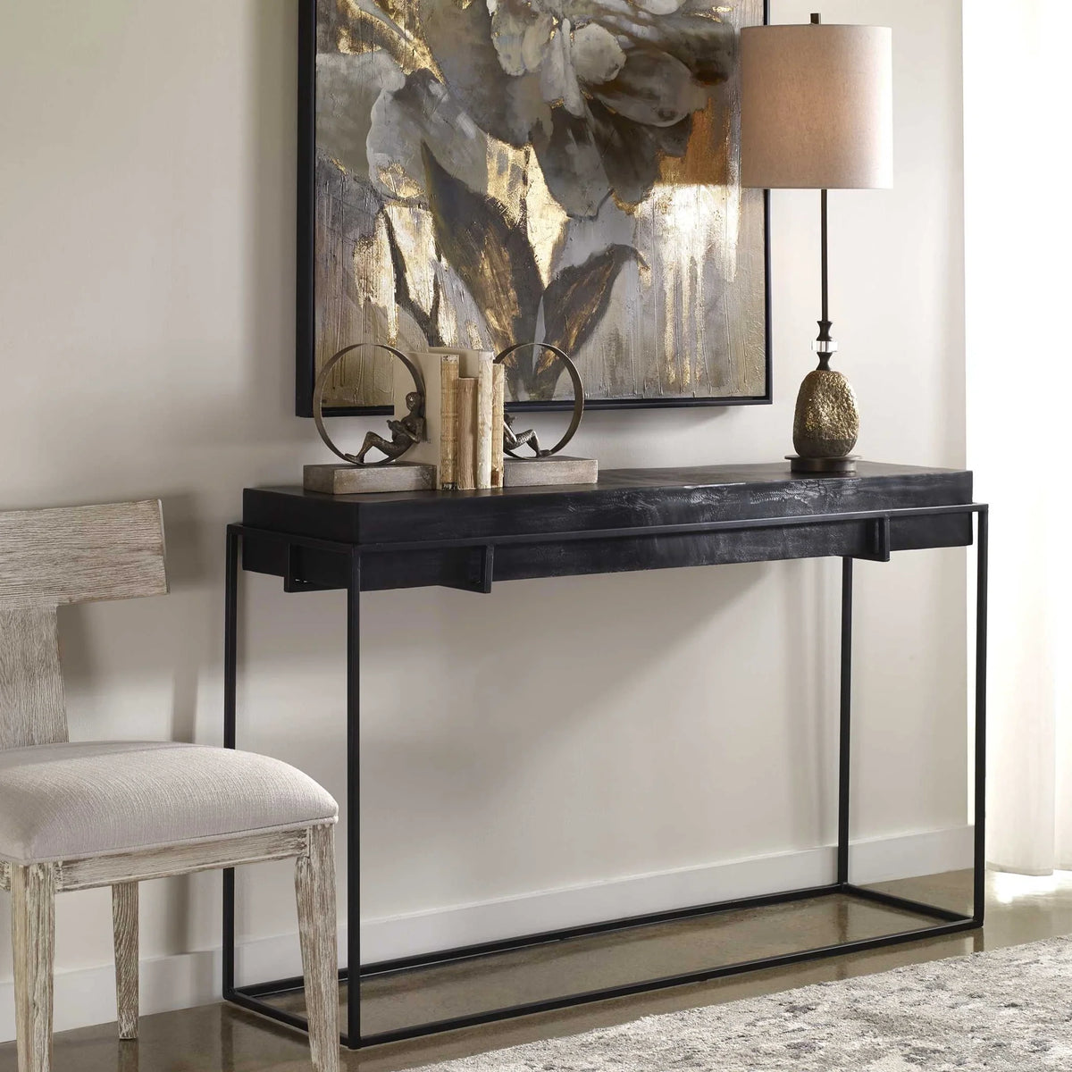 Modern Black Console Table