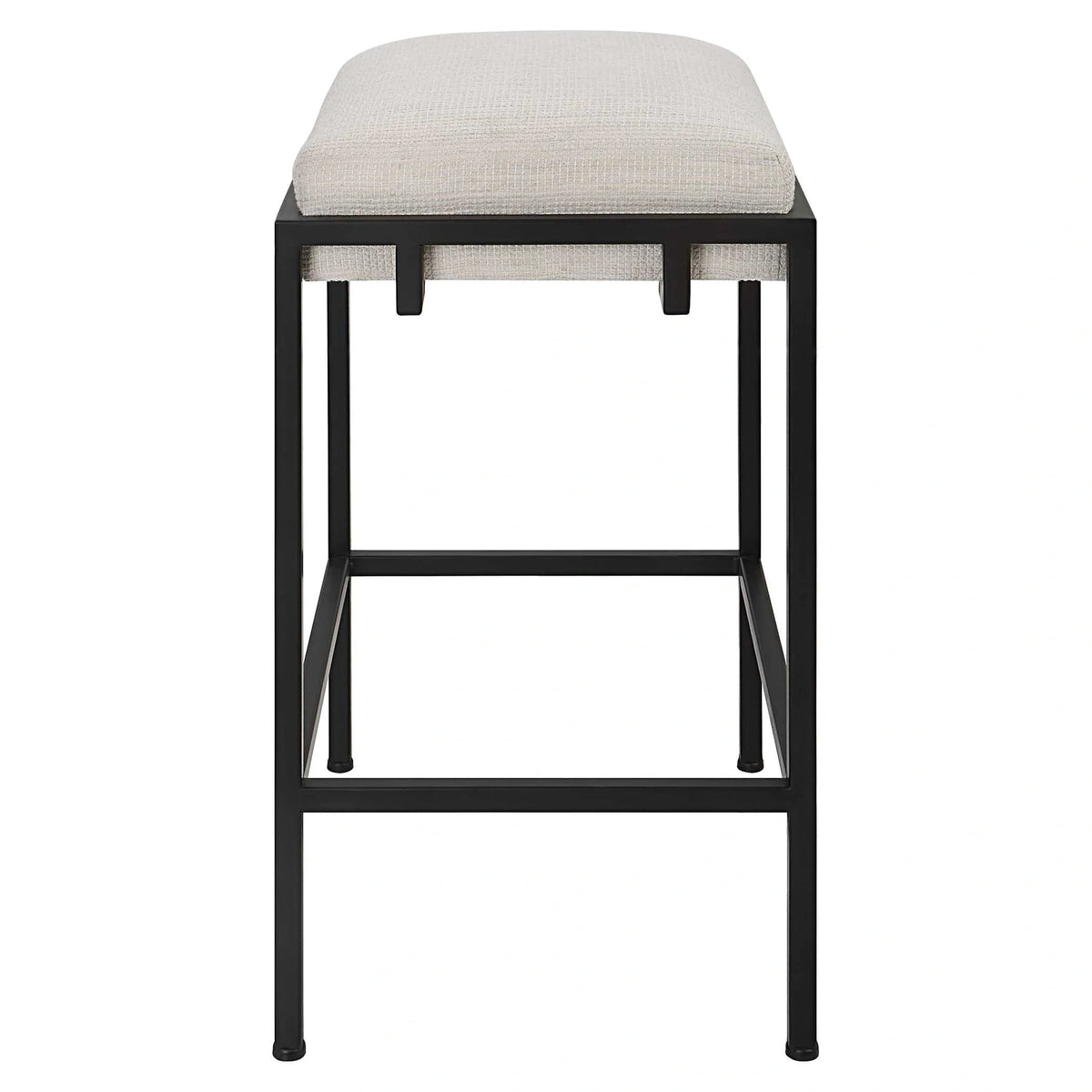 Matte Black Waffle Counter Stool
