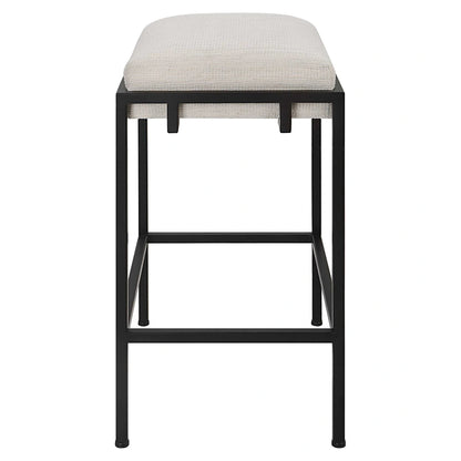 Matte Black Waffle Counter Stool