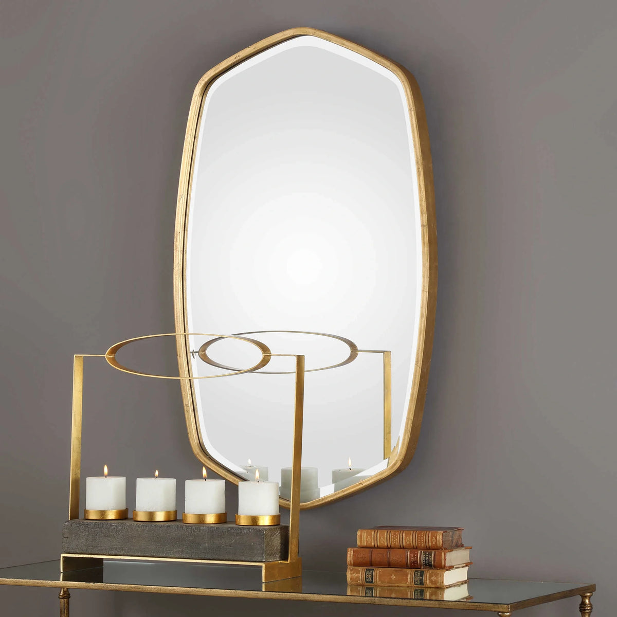 Antiqued Gold Mirror