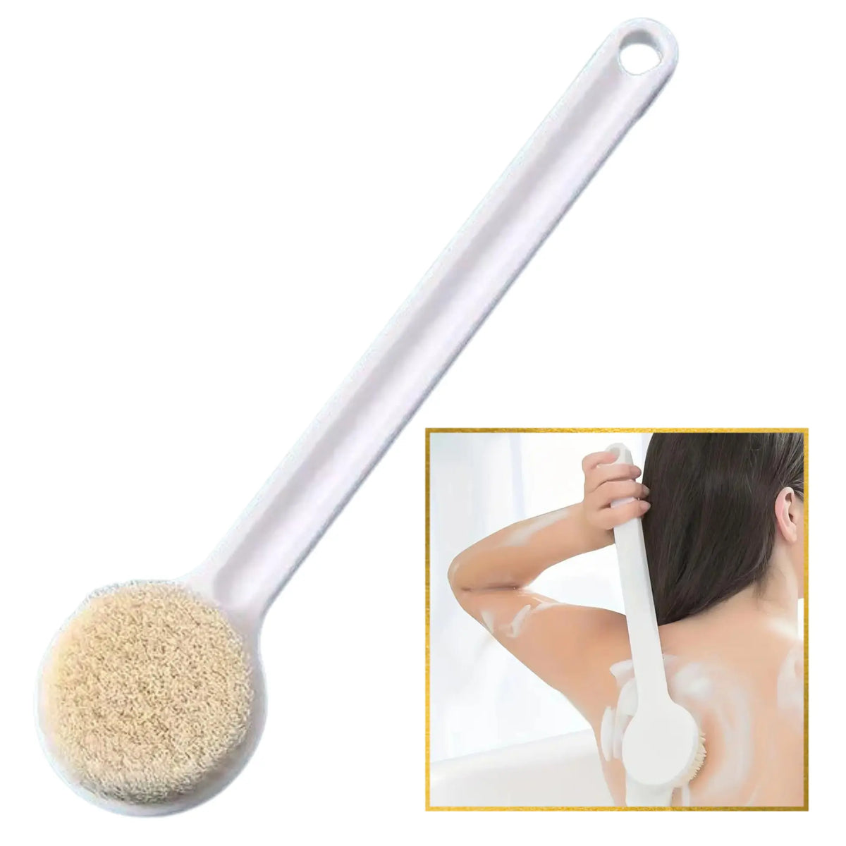 Long-Handled Bath Brush for Effortless Exfoliation and Lathering