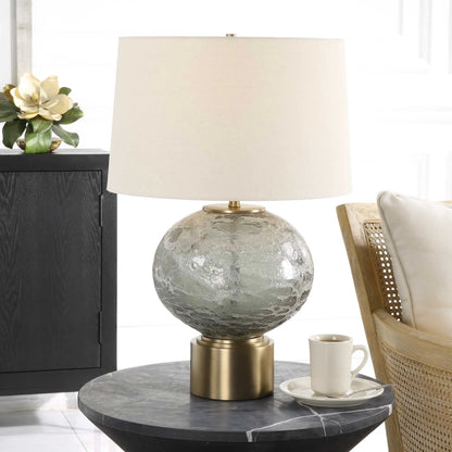Gray Glass Table Lamp