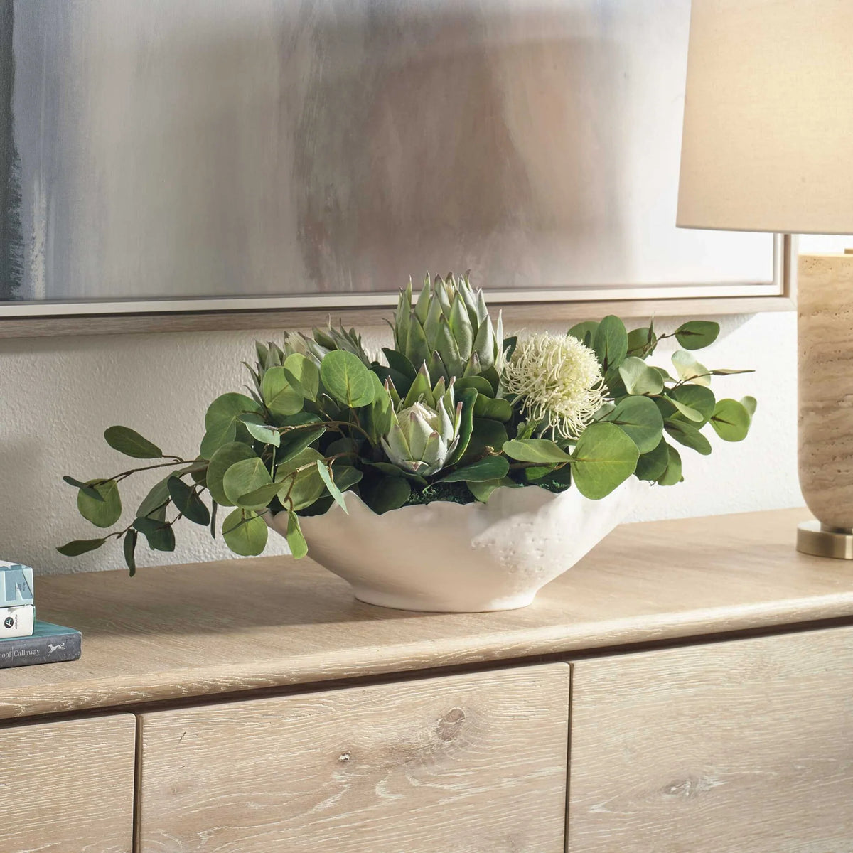 Blooms White Bowl Centerpiece
