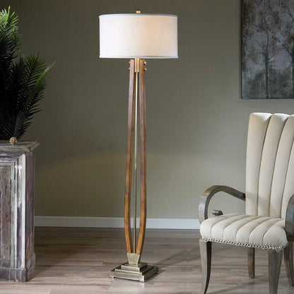 Burnished Wood Floor Lamp