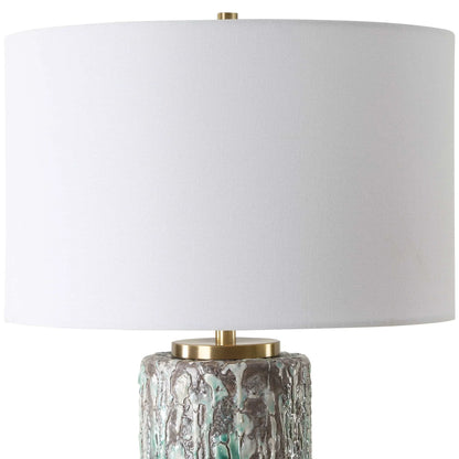 Ivory Teal Table Lamp