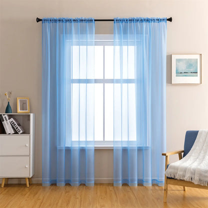 Sheer Curtains for Soft Light Filtering - 2 Rod Pocket Panels in Natural Style for Any Room