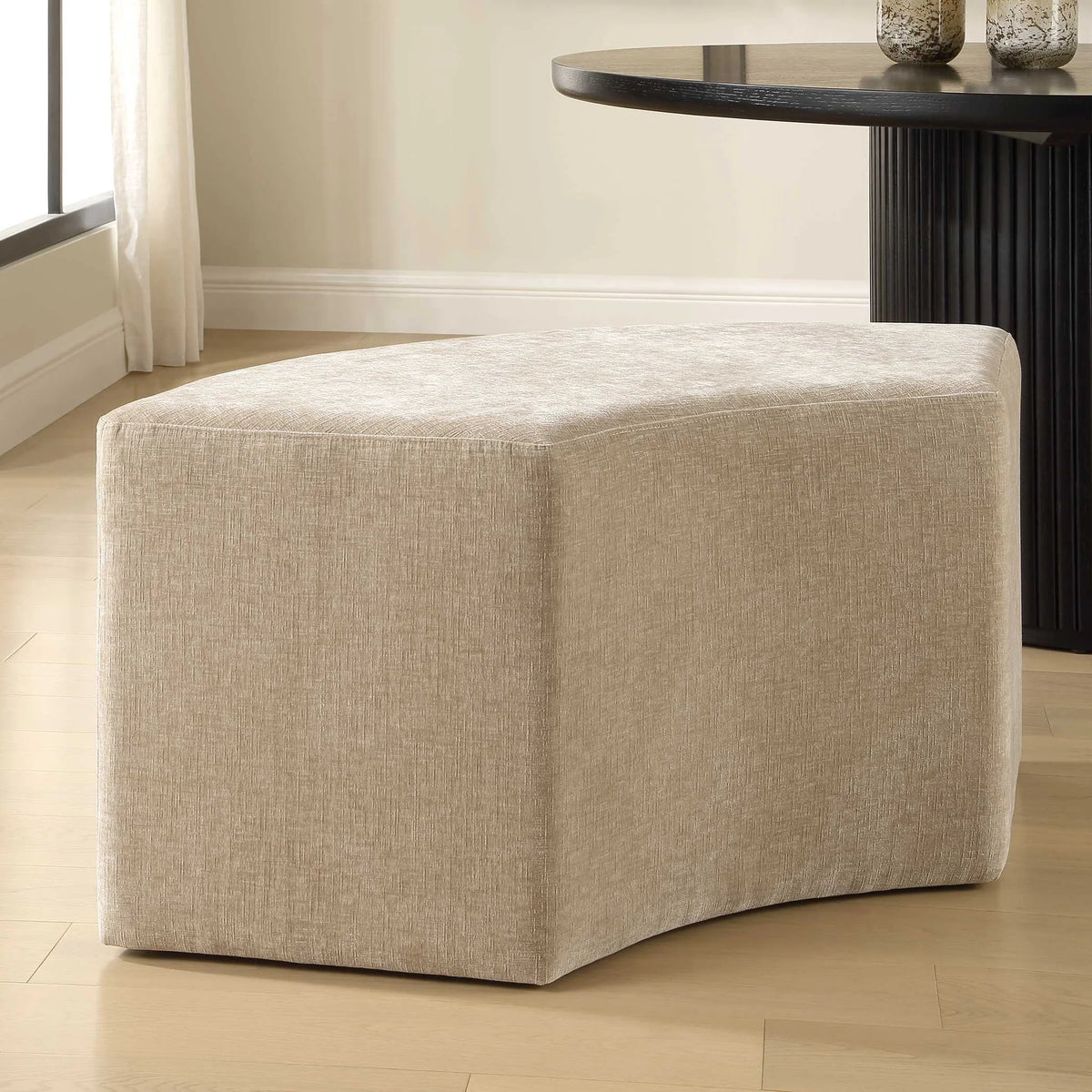 Rounded Plush Dining Bench