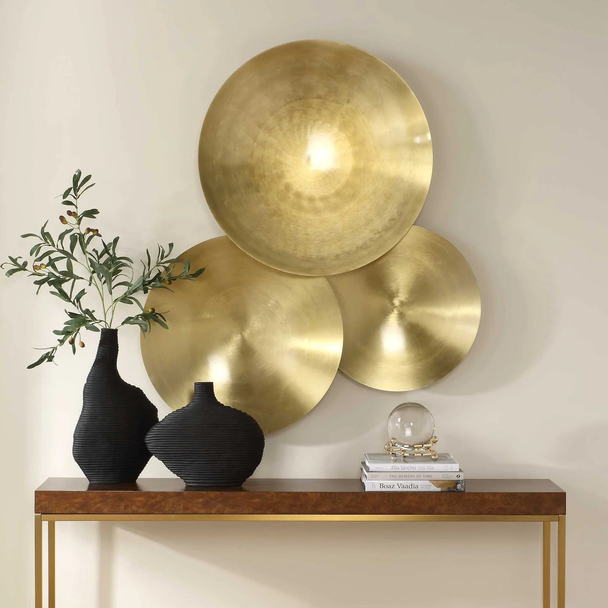 Round Brass Wall Art Set/3