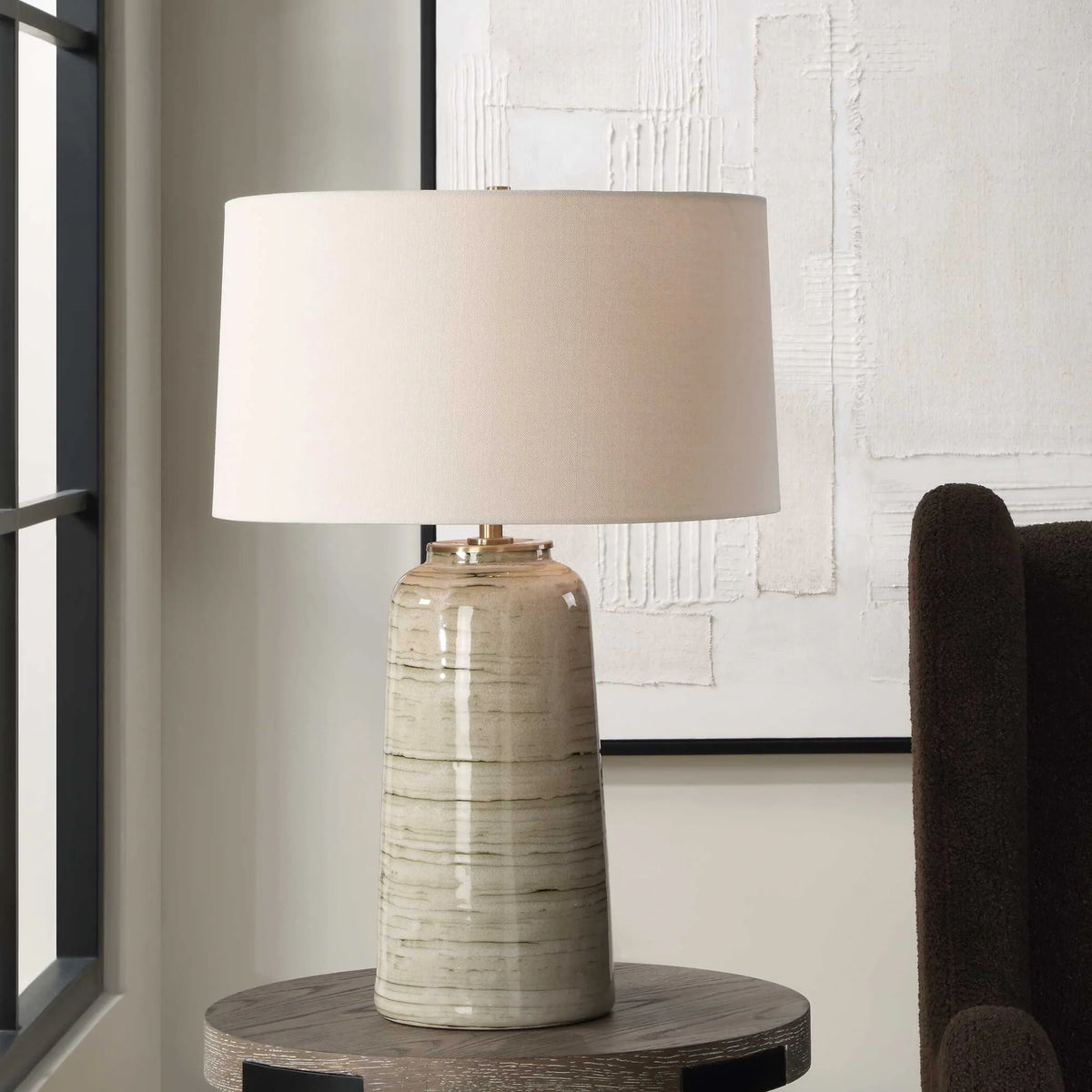 Tan Glaze Table Lamp