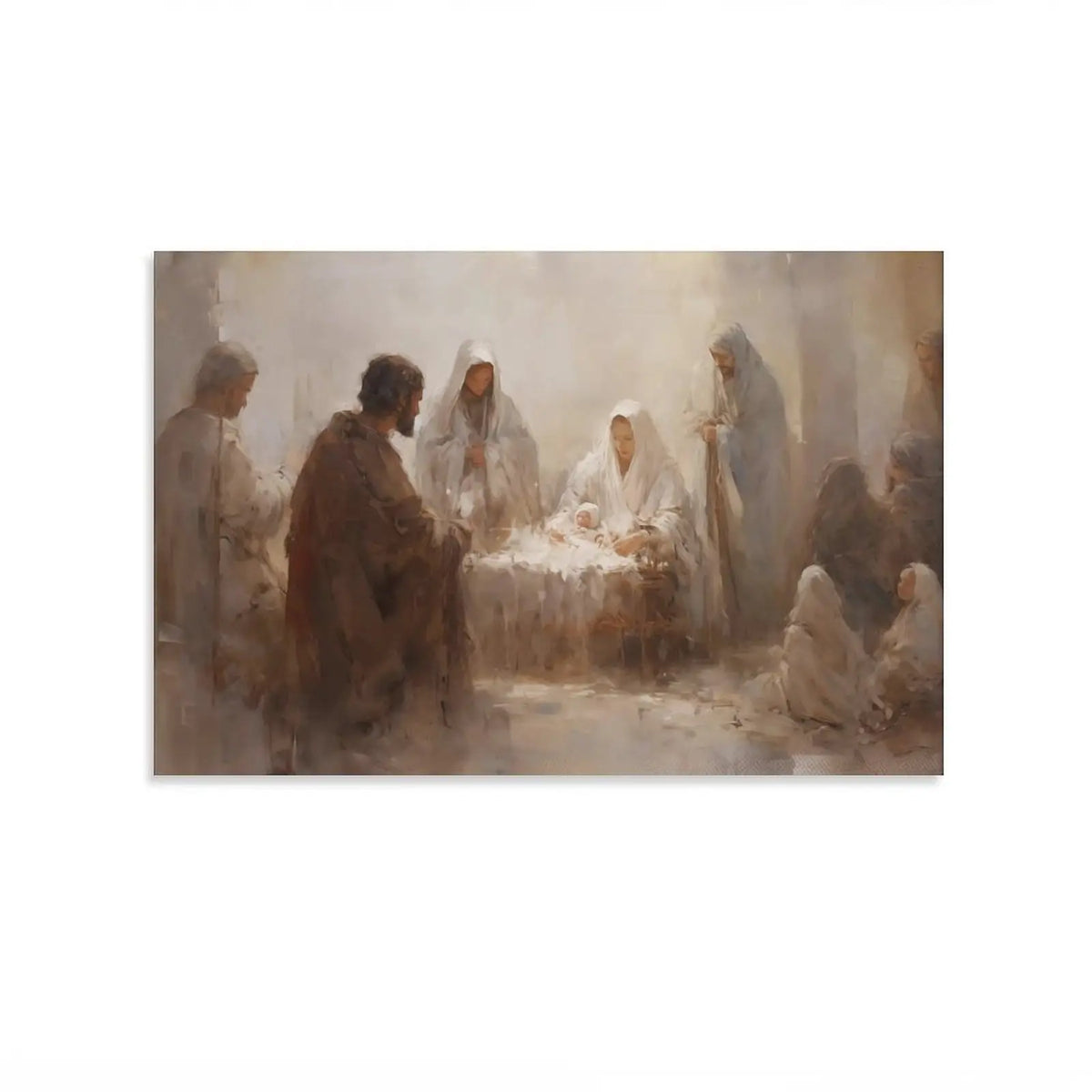 Stunning Vintage Jesus Nativity Wall Art Set - Perfect Christian Decor for Your Living Room, Bedroom, or Prayer Room