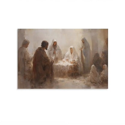 Stunning Vintage Jesus Nativity Wall Art Set - Perfect Christian Decor for Your Living Room, Bedroom, or Prayer Room