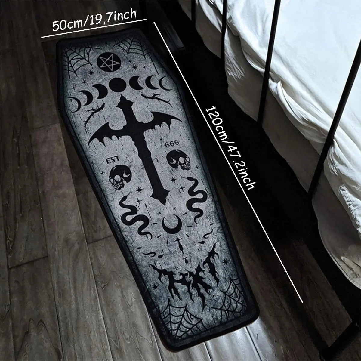 Gothic Skull Cross Pattern Floor Mat