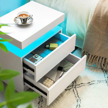 LED Nightstand with 2 Drawers