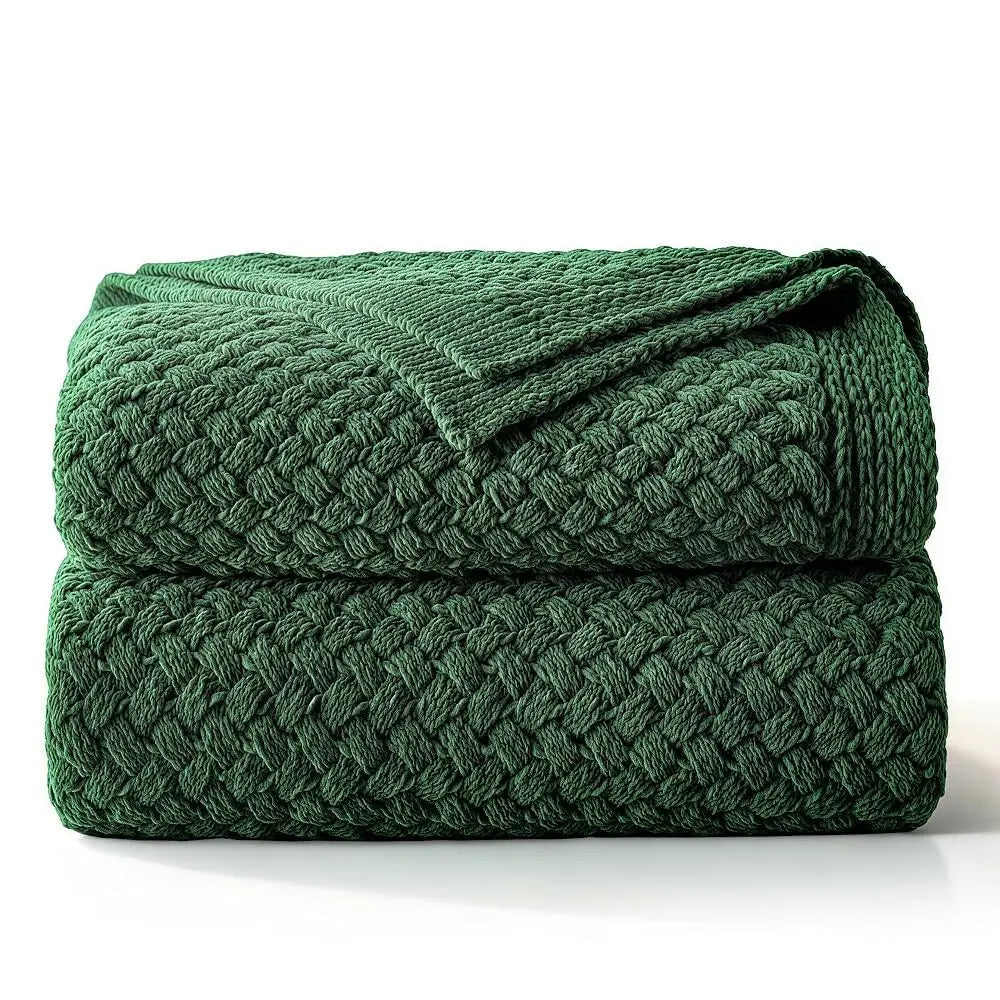 【Backtoschoolday】Whale Flotilla Chunky Chenille Knit Bed Blanket, Lightweight Breathable Summer Basket Woven Decorative Throw, Soft Fuzzy Cozy Blanket for Sofa Bedroom
