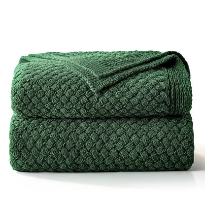 【Backtoschoolday】Whale Flotilla Chunky Chenille Knit Bed Blanket, Lightweight Breathable Summer Basket Woven Decorative Throw, Soft Fuzzy Cozy Blanket for Sofa Bedroom