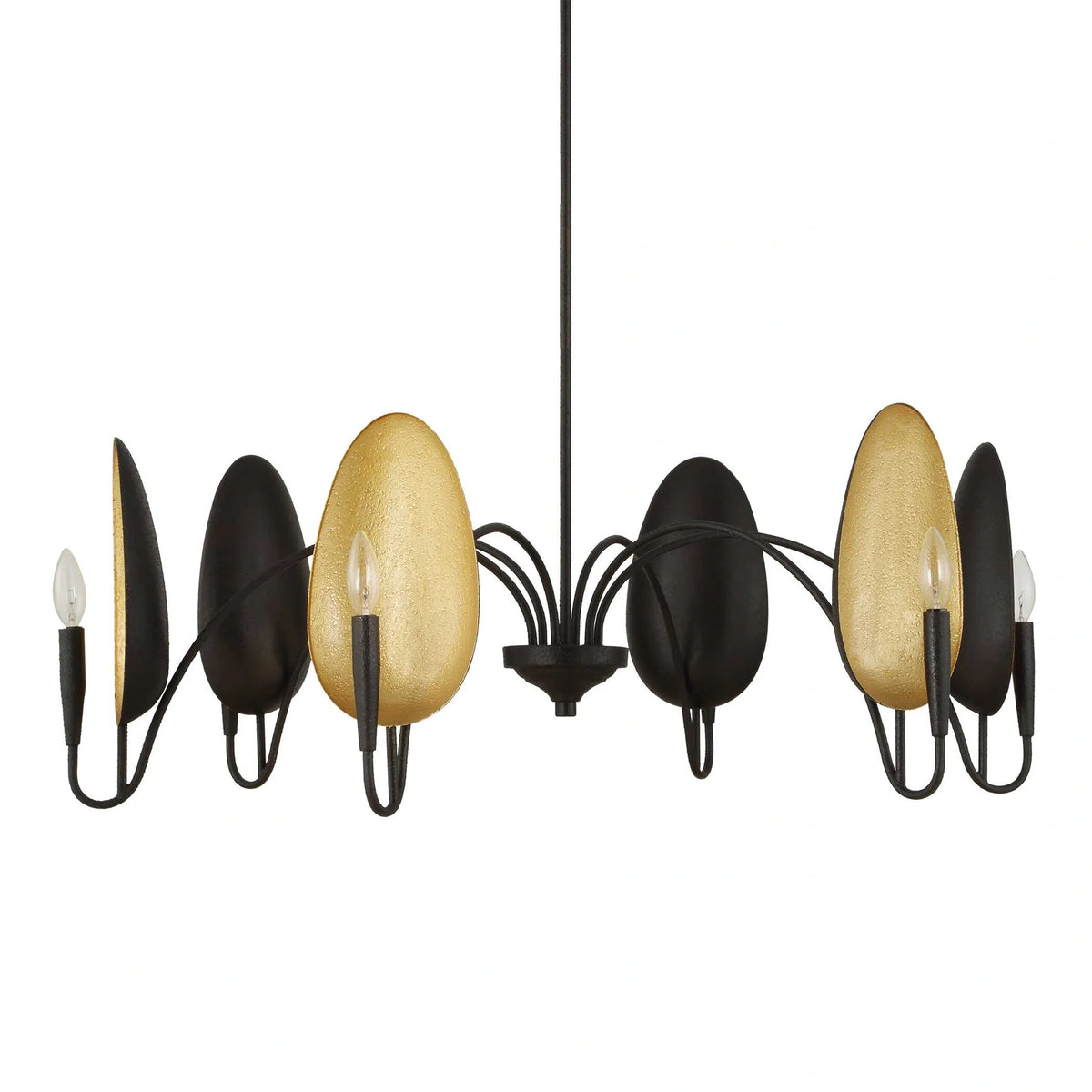 6 Light Matte Black Chandelier