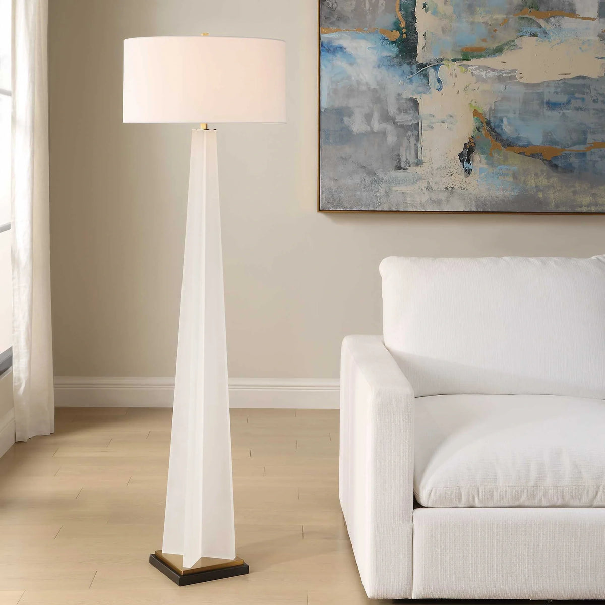 Frosted White Acrylic Floor Lamp