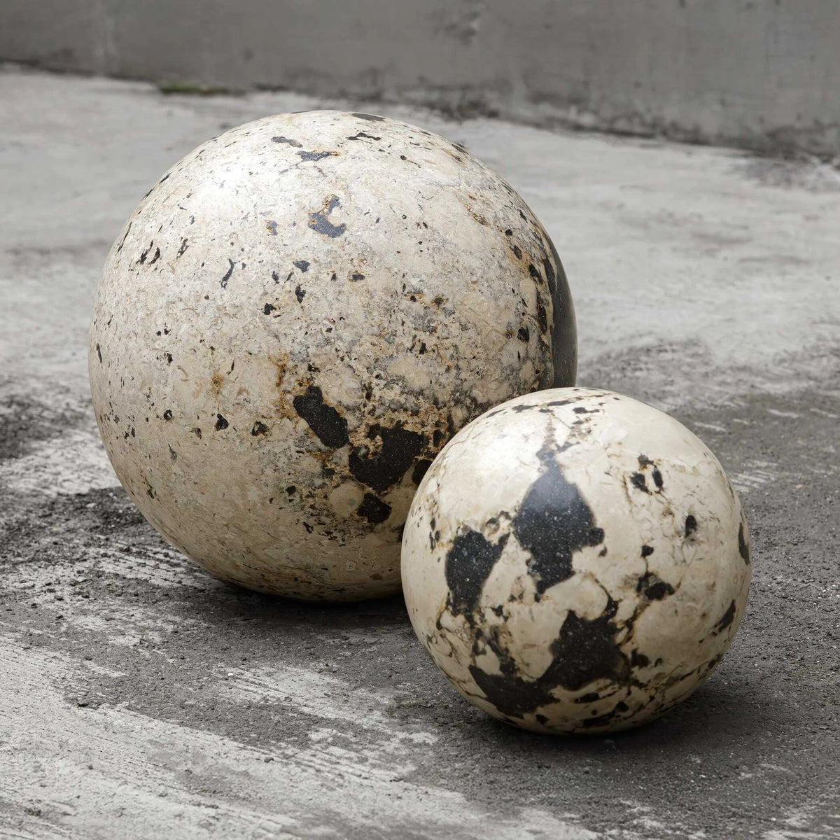 Coral Stone Spheres, Set of 2