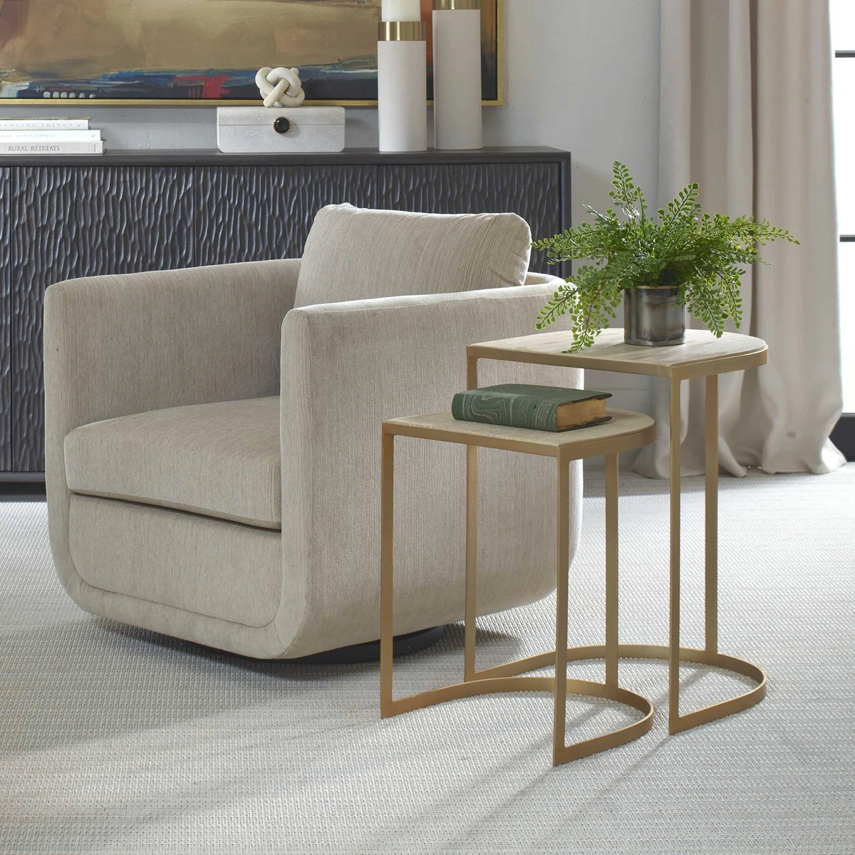 Travertine Nesting Tables Set/2